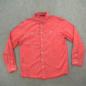 Kavu Shirt Mens Large Red Button Up Long Sleeve Casual Hiking Outdoors